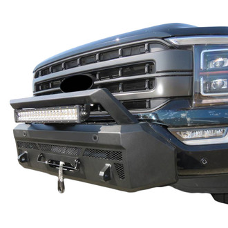 Black Horse® - Armour III Stubby Black Front HD Bumper with Hoop