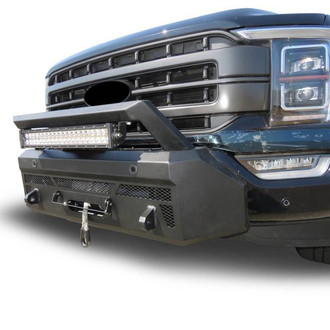 Black Horse® - Armour III Stubby Black Front HD Bumper with Hoop