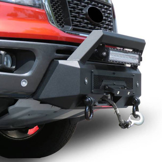 Black Horse® - Armour III Stubby Black Front HD Bumper with Hoop
