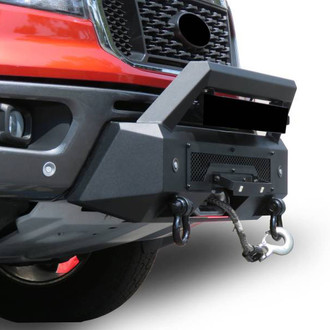 Black Horse® - Armour III Stubby Black Front HD Bumper with Hoop