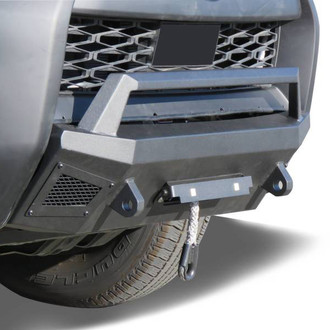 Black Horse® - Armour III Stubby Black Front HD Bumper with Hoop