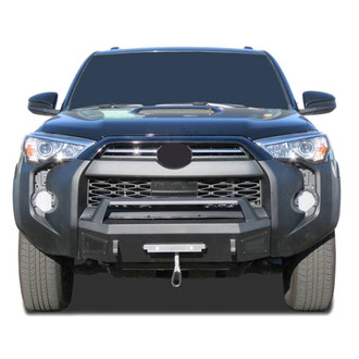 Black Horse® - Armour III Stubby Black Front HD Bumper with Hoop
