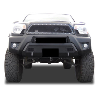 Black Horse® - Armour III Stubby Black Front HD Bumper with Hoop