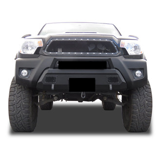 Black Horse® - Armour III Stubby Black Front HD Bumper with Hoop