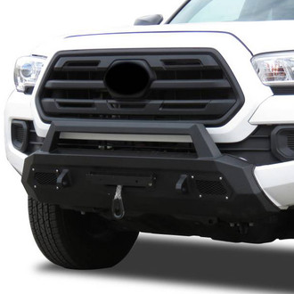 Black Horse® - Armour III Stubby Black Front HD Bumper with Hoop