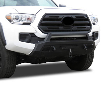 Black Horse® - Armour III Stubby Black Front HD Bumper with Hoop