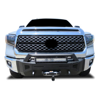 Black Horse® - Armour III Stubby Black Front HD Bumper with Hoop
