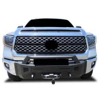 Black Horse® - Armour III Stubby Black Front HD Bumper with Hoop