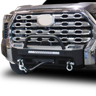 Black Horse® - Armour III Stubby Black Front HD Bumper with Hoop