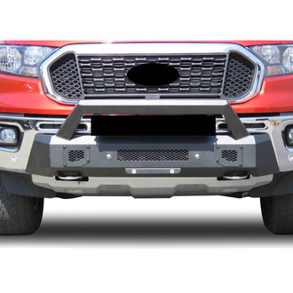 Black Horse® - Armour III Light Stubby Black Front HD Bumper with Hoop