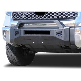 Black Horse® - Armour III Light Stubby Black Front HD Bumper with Hoop