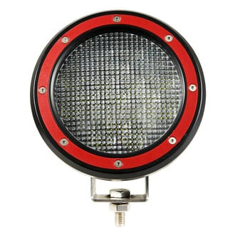 Black Horse® - 3" Polished LED Bull Bar w/o Skid Plate and with 5.3" Red Round Flood LED Lights