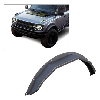 Black Horse® - Heavy Duty Sheet Metal Plate Style Textured Black Front Fender Flares