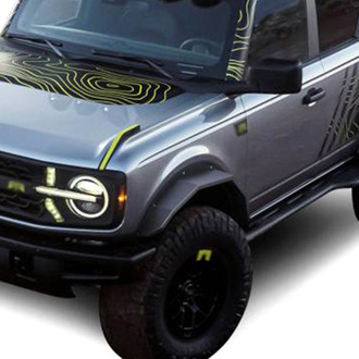 Black Horse® - Heavy Duty Sheet Metal Plate Style Textured Black Front and Rear Fender Flares
