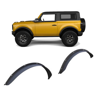 Black Horse® - Sheet Metal Plate Style Textured Black Front and Rear Fender Flares