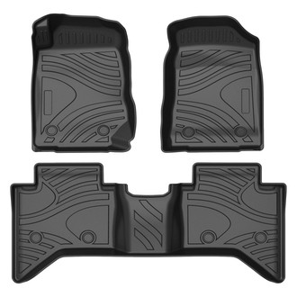 Black Horse® - Totaliner Heavy Duty 1st & 2nd Row Black TPE Floor Mat Set