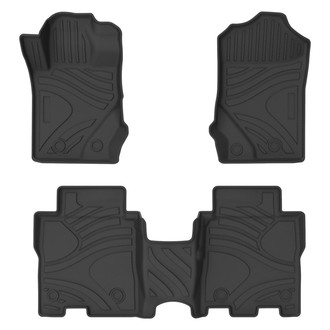 Black Horse® - Totaliner Heavy Duty 1st & 2nd Row Black TPE Floor Mat Set