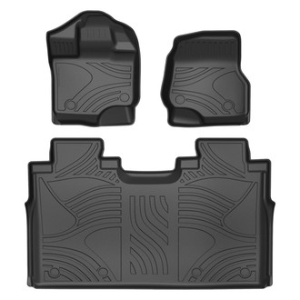 Black Horse® - Totaliner Heavy Duty 1st & 2nd Row Black TPE Floor Mat Set