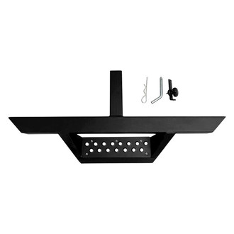 Black Horse® - Impact Black Powder Coat Hitch Step with Step Pad for 2" Receivers