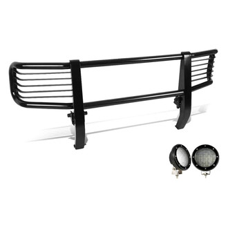 Black Horse® - Modular Design Black Grille Guard with 5.3" Black LED Lights