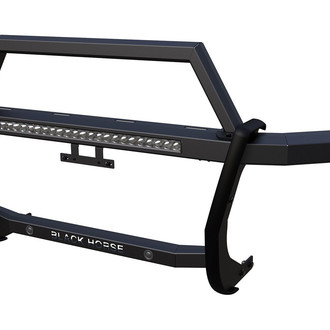 Black Horse® - Rambler Black LED Grille Guard with 30" LED Bar Single Row