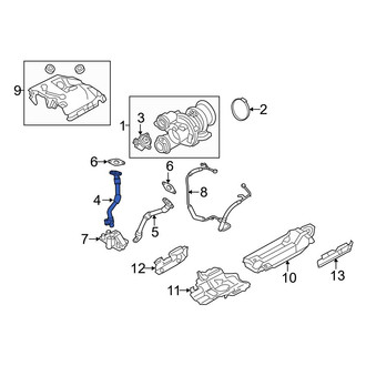 BMW OE - Right Turbocharger Oil Line