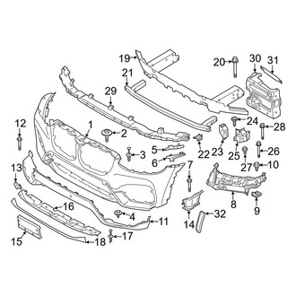 BMW OE - Front Bumper & Grille - Bumper & Components (W/O M Sport Package), (xDrive30i)