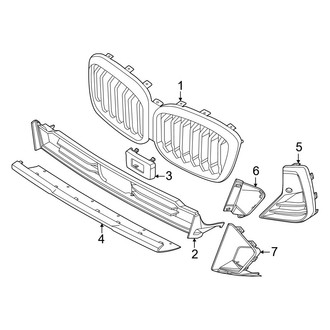 BMW OE - Front Bumper & Grille - Grille & Components (With M Sport Package), (M40i / sDrive30i / xDrive30i)