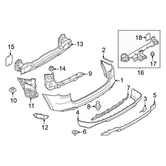 BMW OE - Rear Bumper - Bumper & Components (W/O M Package), (sDrive30i / xDrive30i)