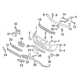 BMW OE - Front Bumper - Bumper & Components (W/O M Package)