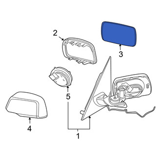BMW OE - Front Left Door Mirror Glass