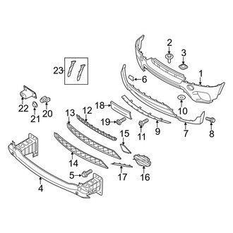 BMW OE - Front Bumper - Bumper & Components (W/O M Package), (xDrive35d / xDrive35i / xDrive50i)