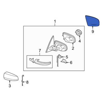 BMW OE - Front Right Door Mirror Glass