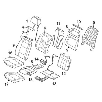 BMW OE - Seats & Tracks - Front Seat Components (W/O M Seat, With Ventilated Seat), (sDrive35i / xDrive35d / xDrive35i / xDrive40e / xDrive50i)