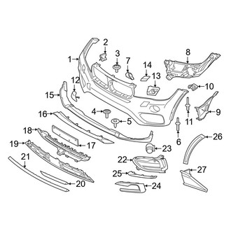 BMW OE - Front Bumper & Grille - Bumper & Components (W/O M Package, Bumper & Components), (sDrive35i / xDrive35i / xDrive50i)