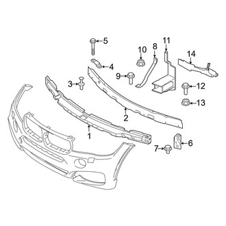 BMW OE - Front Bumper & Grille - Bumper & Components (With M Package, Bumper Support), (sDrive35i / xDrive35i / xDrive50i)