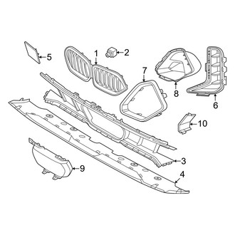 BMW OE - Front Bumper & Grille - Grille & Components (With M Type), (M60i / xDrive40i)