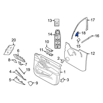 BMW OE - Front Left Door Mirror Trim Ring