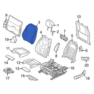 BMW OE - Front Left Seat Back Cushion Cover