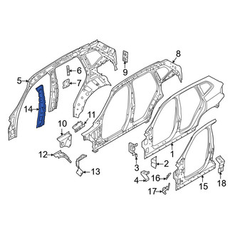 BMW OE - Left Inner Body B-Pillar Reinforcement