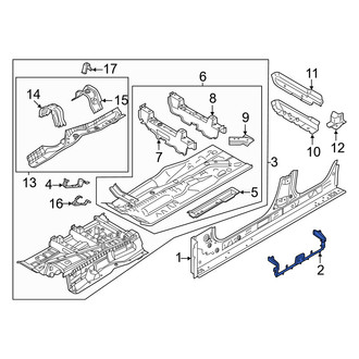 BMW OE - Left Body B-Pillar Baffle Plate
