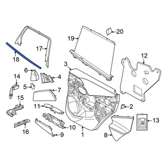 BMW OE - Rear Left Inner Door Belt Molding
