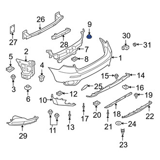 BMW OE - Rear Center Bumper Cover Nut