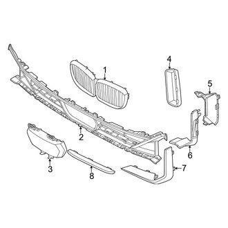 BMW OE - Front Bumper & Grille - Grille & Components (W/O M Type), (sDrive40i / xDrive40i / xDrive50e)
