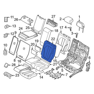 BMW OE - Center Left Outer Seat Back Cushion Cover
