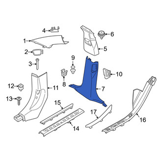 BMW OE - Left Upper Door Pillar Post Trim Set