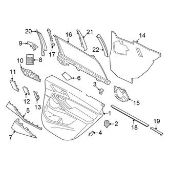 BMW OE - Rear Door - Interior Trim (With Sunshade)