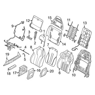 BMW OE - Seats & Tracks - Driver Seat Components (Seat Back), (Label)