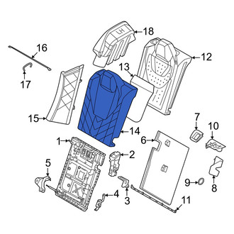 BMW OE - Rear Right Seat Back Cushion Cover