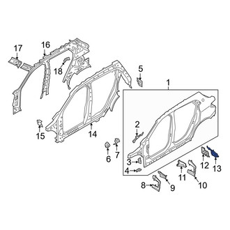 BMW OE - Left Body C-Pillar Baffle Plate